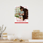 Red Edgy Abstrakt Torn Foto Abschluss Poster (Küche)