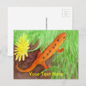 Red Eft Eastern Newt Feiertagspostkarte (Vorne/Hinten)
