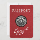 Red Egypt Passport Wedding Save the Date (Vorderseite)