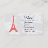 Red Eiffel Tower & Blue Diamonds on Lace Business Visitenkarte (Vorderseite)