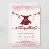 Red ein wenig Sweetheart Valentine's Baby Dusche Einladung (Vorderseite)