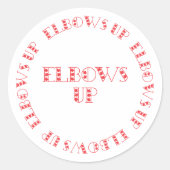 Red Elbows Up Runder Aufkleber (Vorderseite)