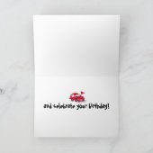 Red Electric Car Geburtstagkarte Karte (Innenseite)