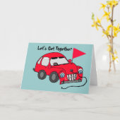 Red Electric Car Geburtstagkarte Karte (Gelbe Blume)