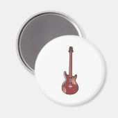 Red Electric Guitar Magnet (Vorderseite/Rückseite)
