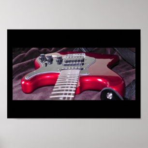 Red Electric Guitar Poster