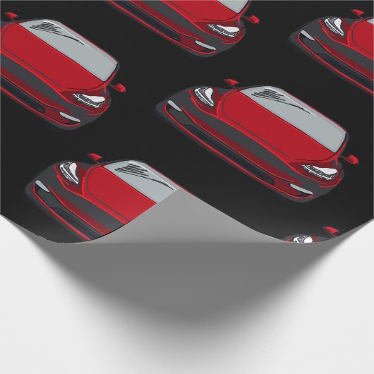 Red Electric Vehicle SUV Car Black Background Geschenkpapier (Ecke)