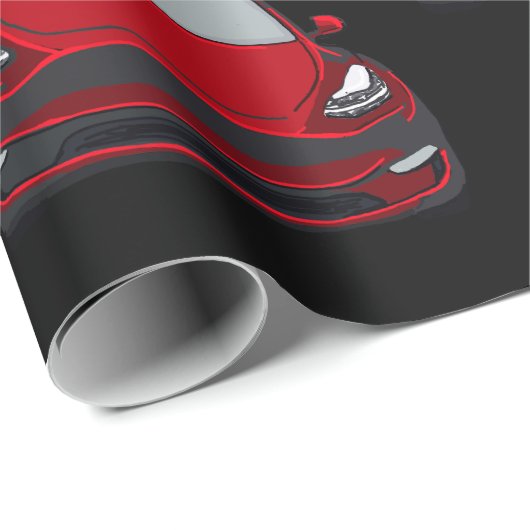 Red Electric Vehicle SUV Car Black Background Geschenkpapier (Rolleneckpunkt)