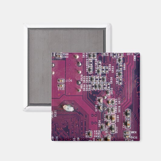 Red Electronic Circuit Board Magnet (Vorderseite/Rückseite)