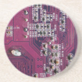 Red Electronic Circuit Board Sandstein Untersetzer (Vorne)
