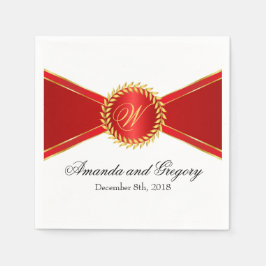 Red Elegance Monogram Serviette