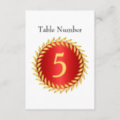 Red Elegance Monogram Tischnummer (Vorderseite)