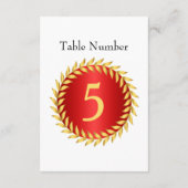 Red Elegance Monogram Tischnummer (Rückseite)