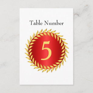 Red Elegance Monogram Tischnummer