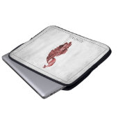 Red Elegance Peacock Personalisierter Laptop-Sieb Laptopschutzhülle (Vorne Knopf)