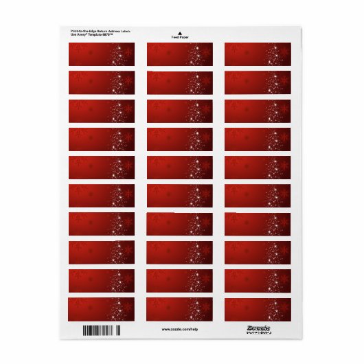 Red Elegant Christmas Address Labels (Vorne)