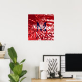 Red Elegant Custom Monogram Personalisiert Poster (Heimbüro)