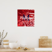 Red Elegant Custom Monogram Personalisiert Poster (Küche)