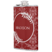 Red Elegant Damask Flask Flachmann (Links)