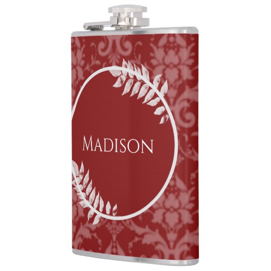 Red Elegant Damask Flask Flachmann (Links)