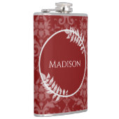 Red Elegant Damask Flask Flachmann (Rechts)