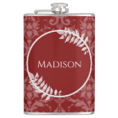 Red Elegant Damask Flask Flachmann (Vorderseite)