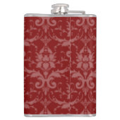 Red Elegant Damask Flask Flachmann (Rückseite)