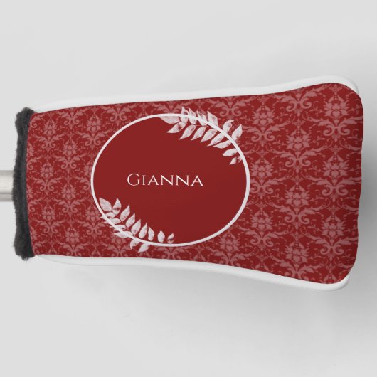 Red Elegant Damask Golf Head Cover Golf Headcover (Vorderseite)