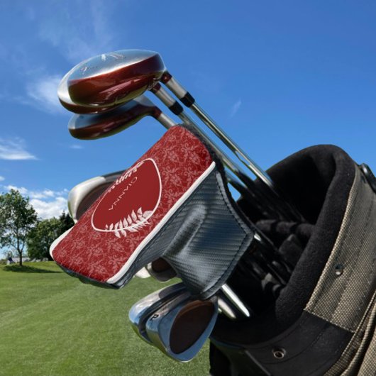 Red Elegant Damask Golf Head Cover Headcover