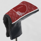 Red Elegant Damask Golf Head Cover Headcover (3/4 Vorderseite)