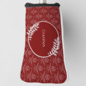 Red Elegant Damask Golf Head Cover Headcover (Rotieren 90)