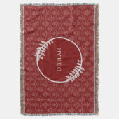 Red Elegant Damask Personalisiert Throw Blanket Decke (Vorderseite Vertikal)