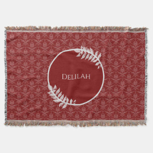 Red Elegant Damask Personalisiert Throw Blanket Decke