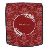 Red Elegant Damask Personalisierter Backpack Rucksack (Abnehmbare Front)