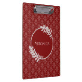 Red Elegant Damask Zwischenablage Klemmbrett (Rechts)