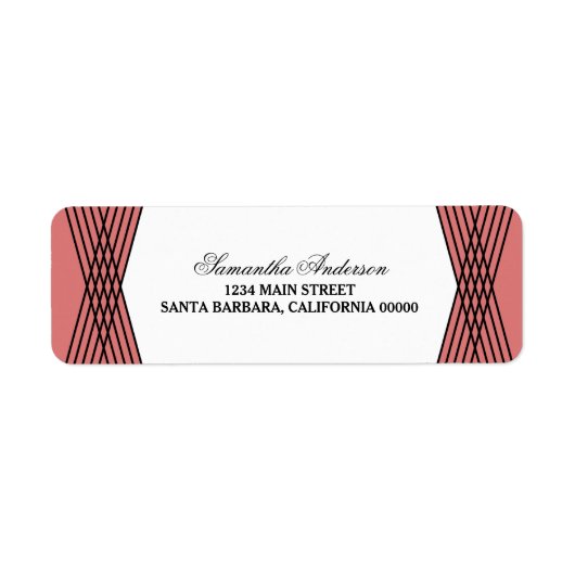 Red Elegant Deko Address Labels (Vorne)