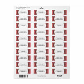 Red Elegant Deko Address Labels (Vorne)
