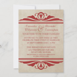 Red Elegant Deko Wedding Invite Einladung