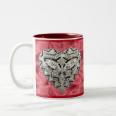 Red Elegant Designer Herzliche Tasse (Links)