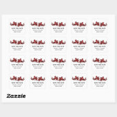 Red Elegant Dragons Save the Date Stickers (Blatt)