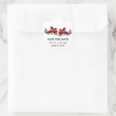 Red Elegant Dragons Save the Date Stickers (Tasche)