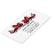 Red Elegant Dragons speichern das Date Magnet (Linke Seite)