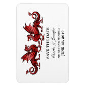 Red Elegant Dragons speichern das Date Magnet (Vertikal)
