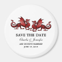 Red Elegant Dragons speichern das Date Magnet