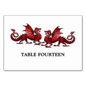 Red Elegant Dragons Table Card Tischnummer (Vorderseite)