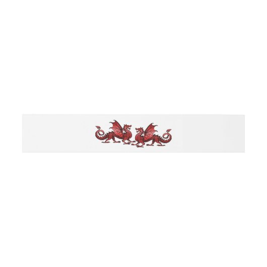 Red Elegant Dragons Wedding Bly Bands Einladungsbanderole (Flach)