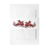Red Elegant Dragons Wedding Bly Bands Einladungsbanderole (Vorderseite Beispiel)