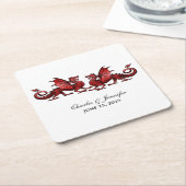 Red Elegant Dragons Wedding Paper Untersetzer (angewinkelt)