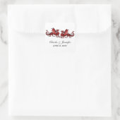 Red Elegant Dragons Wedding Stickers (Tasche)
