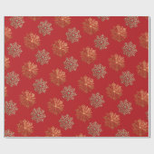Red Elegant Gold Snowflake Pattern New Year winter Geschenkpapier (Flach)